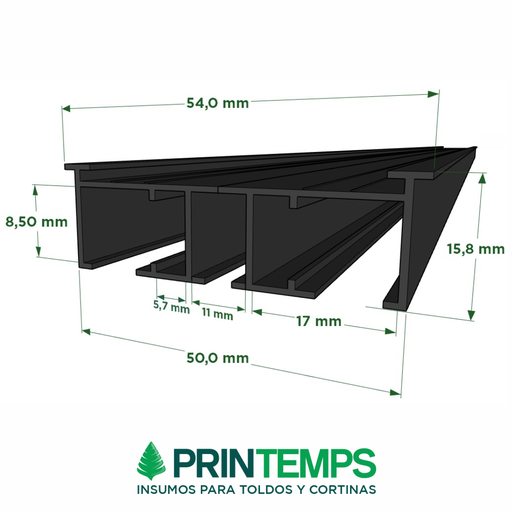 perfil-guia-panel-oriental-3-vias-blanco-x-6-mts - Printemps