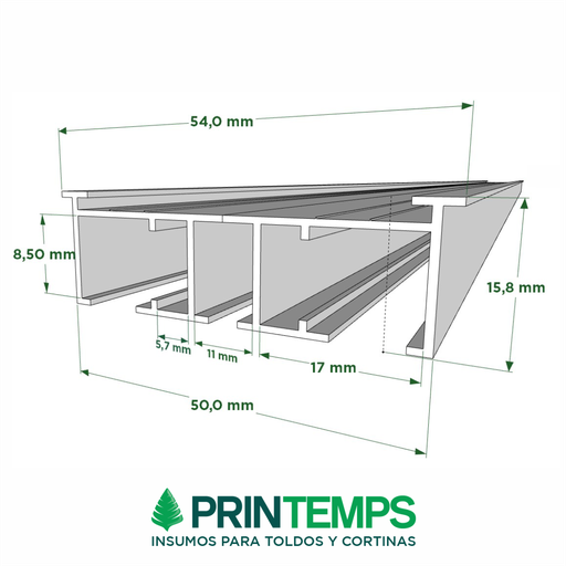 perfil-guia-panel-oriental-3-vias-blanco-x-6-mts - Printemps