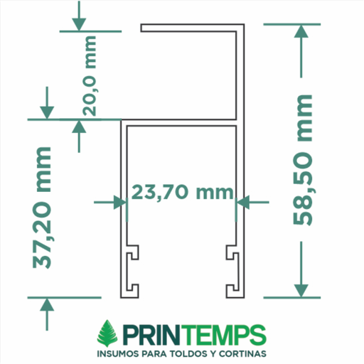 perfil-aluminio-guia-lateral-x-6-mts-blanco - Printemps