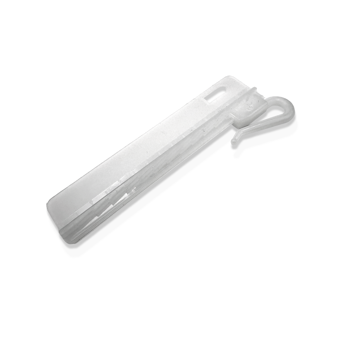 Gancho RUFLETE PLASTICO REGULABLE Para COSTURA BLANCO Para RIEL X 100 unidades