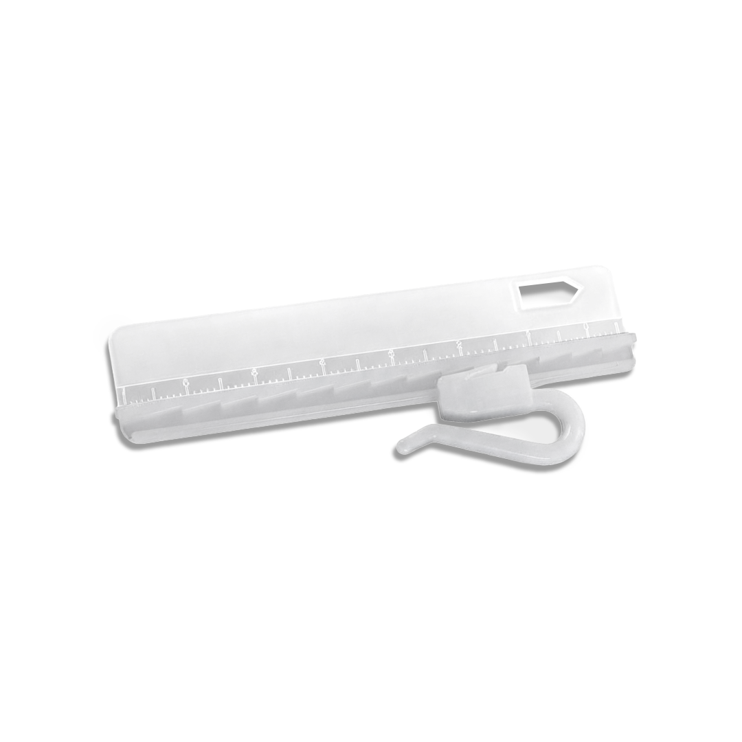 Gancho RUFLETE PLASTICO REGULABLE Para COSTURA BLANCO Para RIEL X 100 unidades