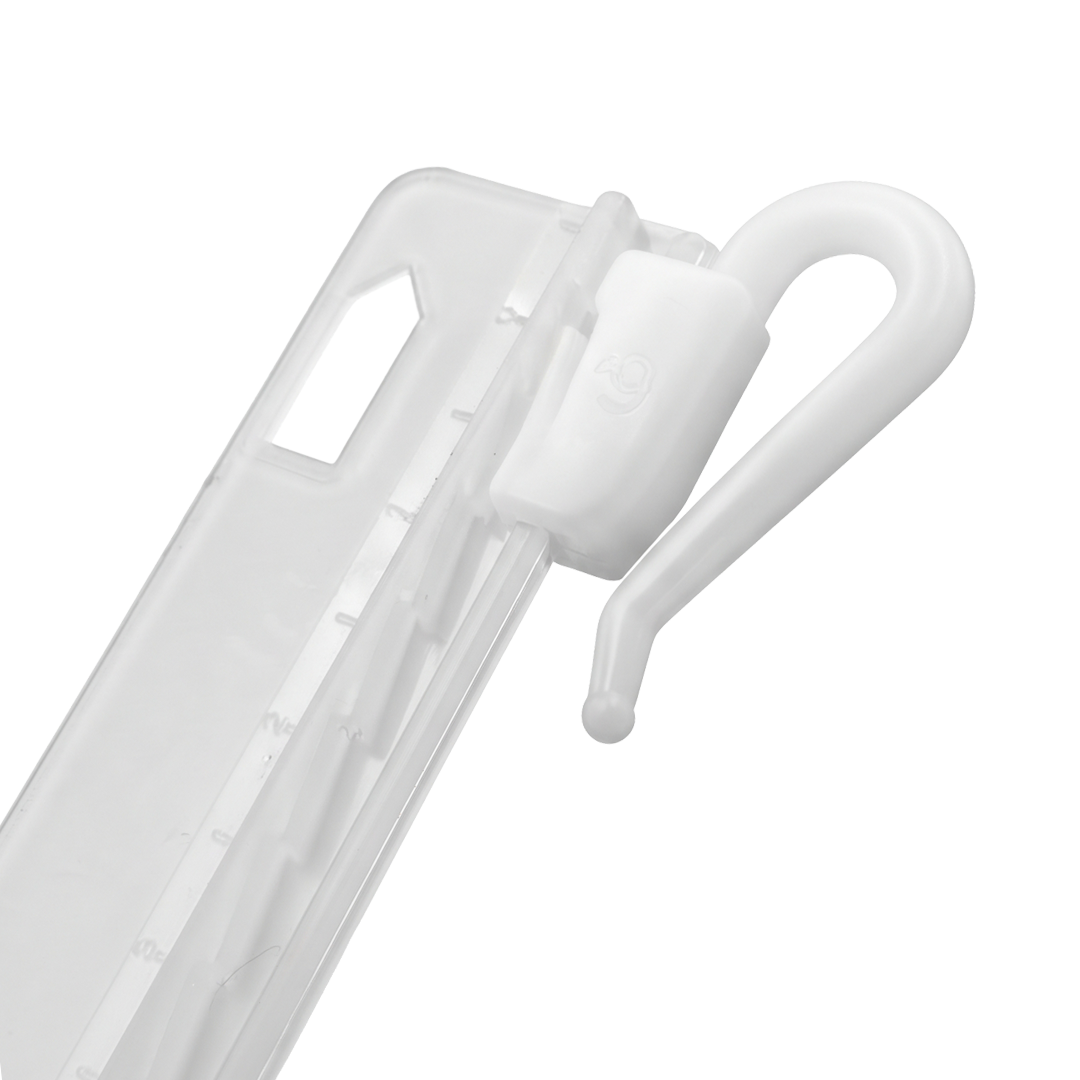 Gancho RUFLETE PLASTICO REGULABLE Para COSTURA BLANCO Para RIEL X 100 unidades