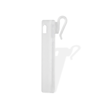 Gancho RUFLETE PLASTICO REGULABLE Para COSTURA BLANCO Para RIEL X 100 unidades