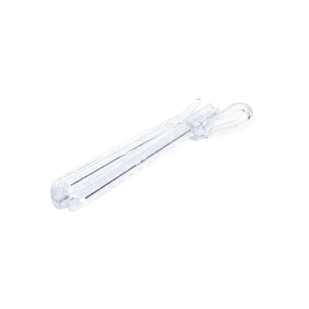 Gancho RUFLETE PLASTICO REGULABLE TRANSPARENTE Para RIEL X 100 unidades