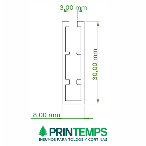 perfil-aluminio-simple-cp3-alex-2-mts-blanco-roller - Printemps