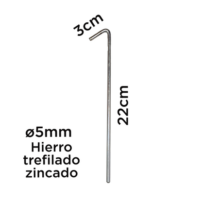 estaca-22-cm-x-5-mm-espesor-hierro-trefilado-zincado - Printemps